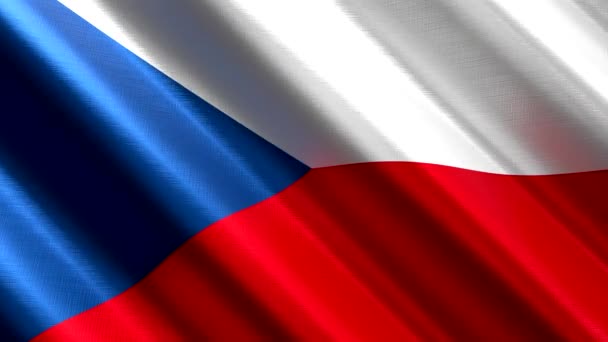 República Checa Acenando Bandeira Têxtil Animação Loop Sem Costura 3840 — Vídeo de Stock