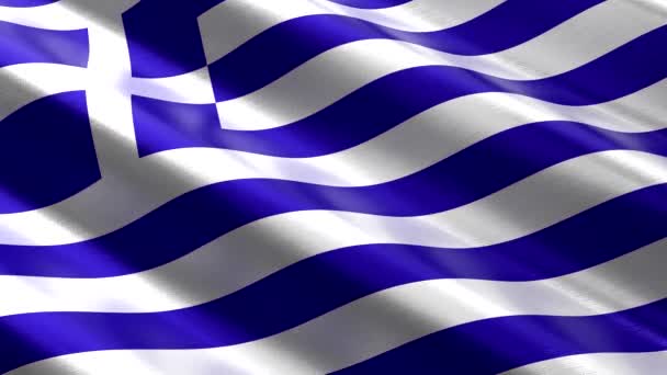 Griechenland Wehende Textilfahne Nahtlose Schleifenanimation 3840 2160 — Stockvideo