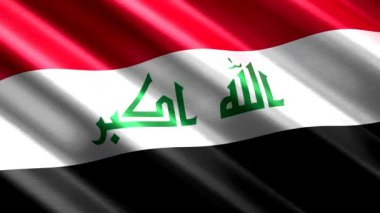 Irak - sallanan tekstil bayrağı - 3D 4k kusursuz döngü animasyonu (3840 x 2160 px)