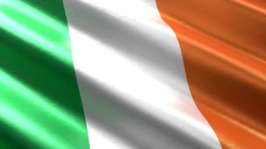 İrlanda - sallanan tekstil bayrağı - 3D 4k dipsiz döngü animasyonu (3840 x 2160 px)