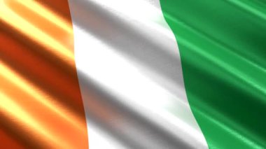 Fildişi Sahili - sallanan tekstil bayrağı - 3D 4k dipsiz döngü animasyonu (3840 x 2160 px)