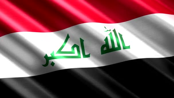 Iraq Sventola Bandiera Tessile Animazione Loop Senza Soluzione Continuità 3840 — Video Stock