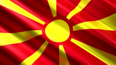 Makedonya - tekstil bayrağı sallıyor - 3D 4k pürüzsüz döngü animasyonu (3840 x 2160 px)