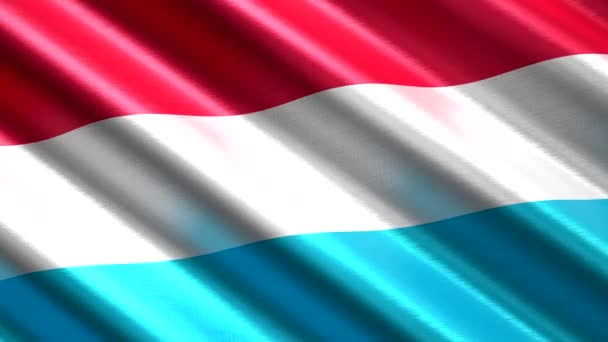 Luxemburgo Acenando Bandeira Têxtil Animação Loop Sem Costura 3840 2160 — Vídeo de Stock