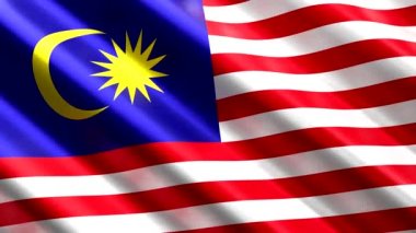 Malezya - sallanan tekstil bayrağı - 3D 4k dipsiz döngü animasyonu (3840 x 2160 px)