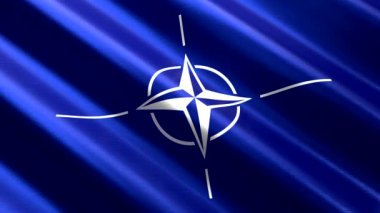 NATO, Kuzey Müttefik Antlaşması Örgütü - tekstil bayrağı sallıyor - 3840 x 2160 px)