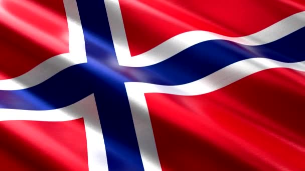 Norwegen Wehende Textilfahne Nahtlose Schleifenanimation 3840 2160 — Stockvideo