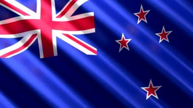 Yeni Zelanda - sallanan tekstil bayrağı - 3D 4k dipsiz döngü animasyonu (3840 x 2160 px)