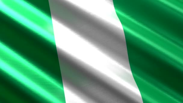 Нігерія Махаючий Текстильний Прапор Безшовна Петля Анімації 3840 2160 — стокове відео