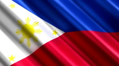 Filipinler - sallanan tekstil bayrağı - 3D 4k dipsiz döngü animasyonu (3840 x 2160 px)
