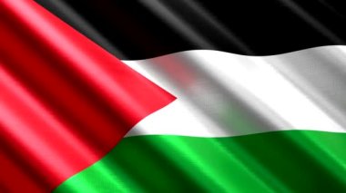 Filistin - sallanan tekstil bayrağı - 3D 4k dipsiz döngü animasyonu (3840 x 2160 px)