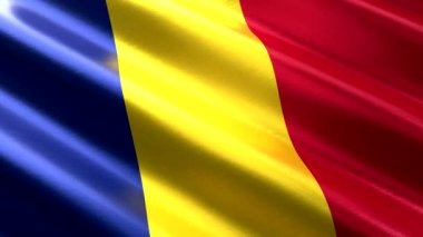 Romanya - tekstil bayrağı sallıyor - 3D 4k dikişsiz döngü animasyonu (3840 x 2160 px)