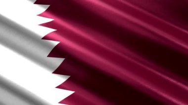 Katar - sallanan tekstil bayrağı - 3D 4k dipsiz döngü animasyonu (3840 x 2160 px)