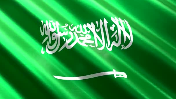 Saudi Arabië Golvende Textielvlag Naadloze Lus Animatie 3840 2160 — Stockvideo