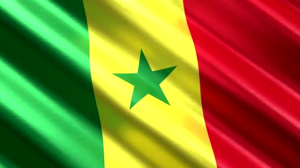 Senegal Bandiera Tessile Sventolante Animazione Senza Soluzione Continuità 3840 2160 — Video Stock