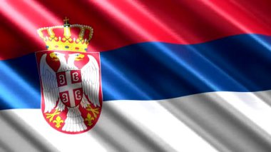 Sırbistan - tekstil bayrağı sallıyor - 3D 4k pürüzsüz döngü animasyonu (3840 x 2160 px)
