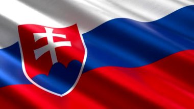 Slovakya - sallanan tekstil bayrağı - 3D 4k dipsiz döngü animasyonu (3840 x 2160 px)