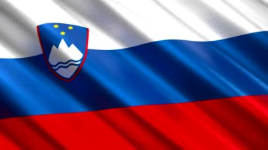 Slovenya - sallanan tekstil bayrağı - 3D 4k kusursuz döngü animasyonu (3840 x 2160 px)