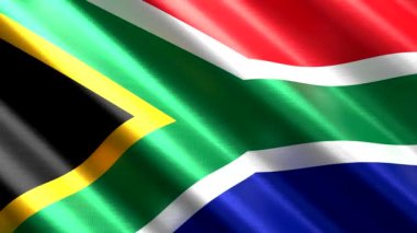 Güney Afrika - sallanan tekstil bayrağı - 3D 4k dipsiz döngü animasyonu (3840 x 2160 px)