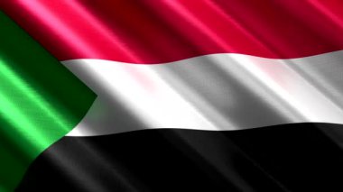 Sudan - sallanan tekstil bayrağı - 3D 4k dipsiz döngü animasyonu (3840 x 2160 px)