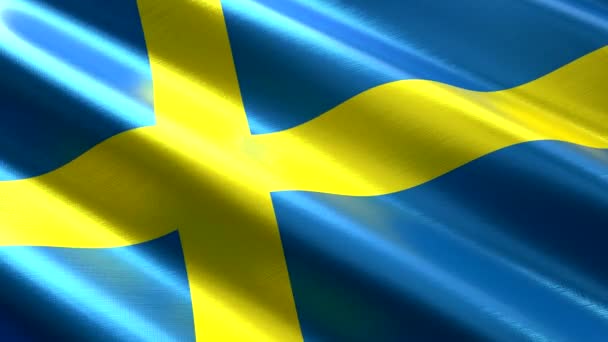 Suécia Acenando Bandeira Têxtil Animação Loop Sem Costura 3840 2160 — Vídeo de Stock