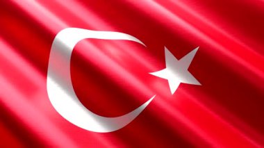 Türkiye - tekstil bayrağı sallıyor - 3D 4k dikişsiz döngü animasyonu (3840 x 2160 px)