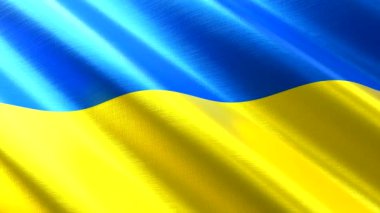 Ukrayna - sallanan tekstil bayrağı - 3D 4k dipsiz döngü animasyonu (3840 x 2160 px)