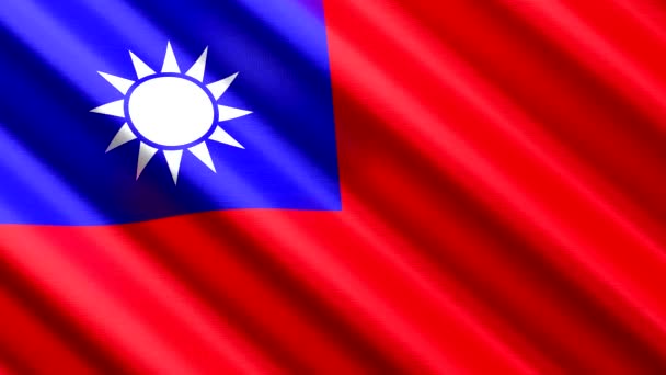 Taiwan Acenando Bandeira Têxtil Animação Loop Sem Costura 3840 2160 — Vídeo de Stock