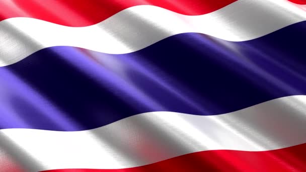Thailand Wehende Textilfahne Nahtlose Schleifenanimation 3840 2160 — Stockvideo