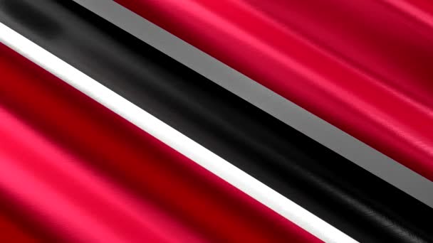 Trinidad Tobago Sventola Bandiera Tessile Animazione Loop Senza Soluzione Continuità — Video Stock