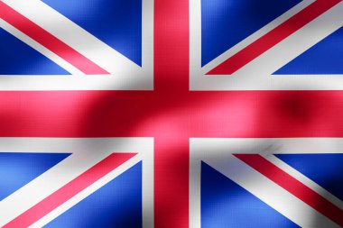 Birleşik Krallık - Tekstil bayrağı - 3d illüstrasyon