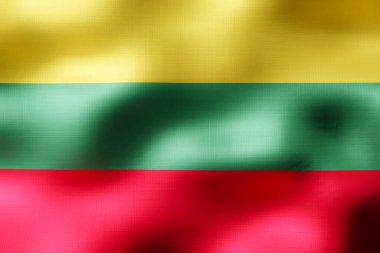 Litvanya - tekstil bayrağı - 3 boyutlu illüstrasyon