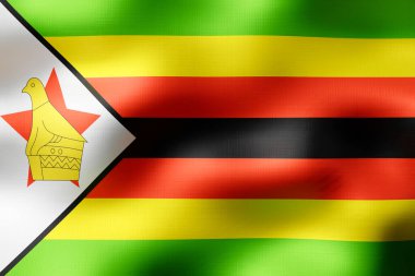 Zimbabwe - Tekstil bayrağı - 3 boyutlu illüstrasyon