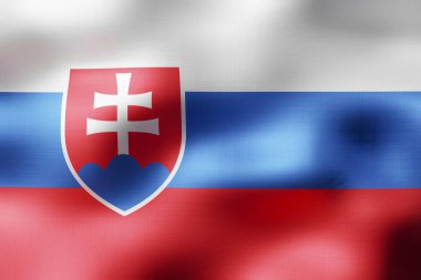 Slovakya - tekstil bayrağı - 3d illüstrasyon