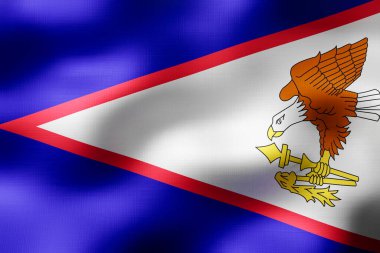 Amerikan Samoası - Tekstil bayrağı - 3 boyutlu illüstrasyon