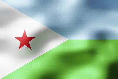 Cibuti - tekstil bayrağı - 3d illüstrasyon