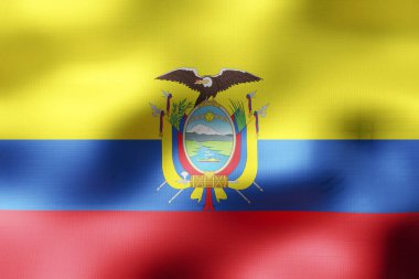 Ekvador - tekstil bayrağı - 3d illüstrasyon