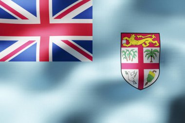 Fiji - tekstil bayrağı - 3d illüstrasyon