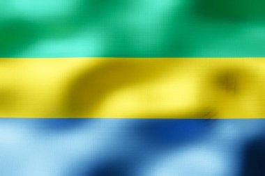 Gabon - Tekstil bayrağı - 3D illüstrasyon