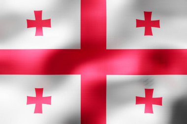 Gürcistan - tekstil bayrağı - 3d illüstrasyon