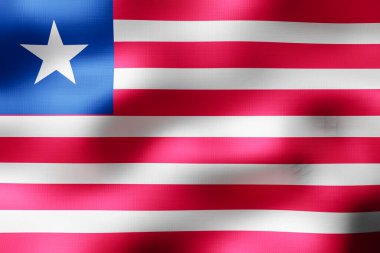 Liberya - tekstil bayrağı - 3d illüstrasyon