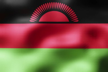 Malawi - tekstil bayrağı - 3 boyutlu illüstrasyon