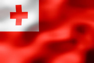 Tonga - Tekstil bayrağı - 3D illüstrasyon