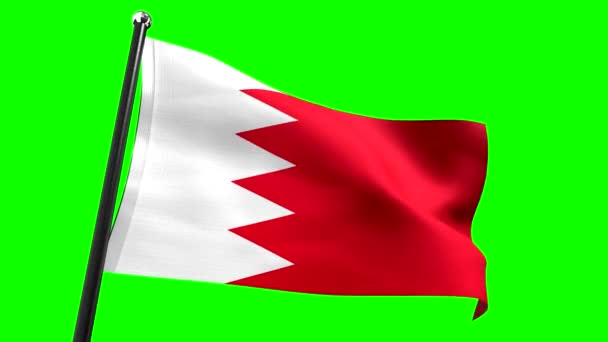 Bahrain Flagge Isoliert Auf Grünem Hintergrund Animation 3840 2160 — Stockvideo