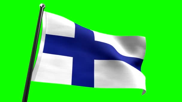 Finlandia Flaga Izolowana Zielonym Tle Animacja 3840 2160 — Wideo stockowe