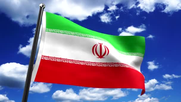 Iran Fahne Und Himmel Hintergrund Animation 3840 2160 — Stockvideo