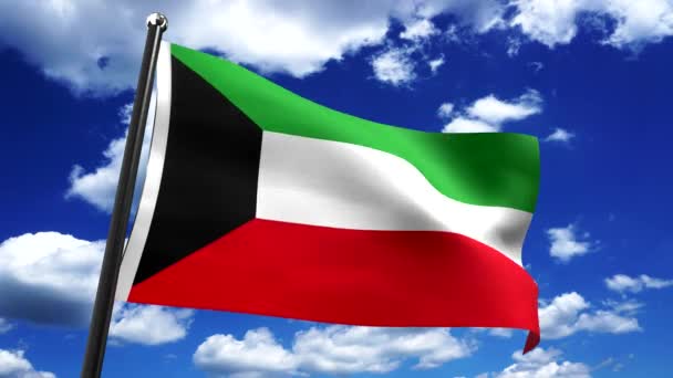 Kuwejt Flaga Niebo Tle Animacja 3840 2160 — Wideo stockowe