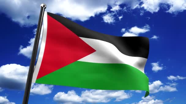 Palestina Vlag Lucht Achtergrond Animatie 3840 2160 — Stockvideo