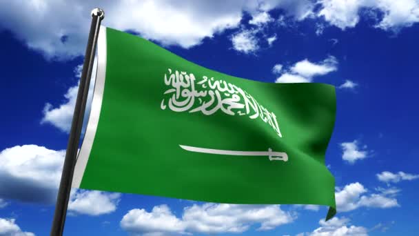 Saudi Arabië Vlag Lucht Achtergrond Animatie 3840 2160 — Stockvideo