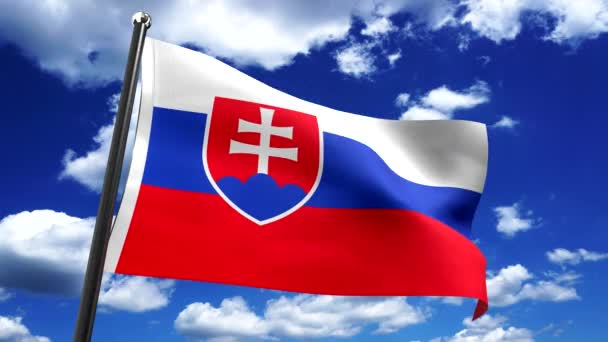 Slowakije Vlag Lucht Achtergrond Animatie 3840 2160 — Stockvideo